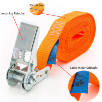 Spanngurt 4 Meter Einteilig mit Ratsche LC 800 daN in der Umreifung Blau